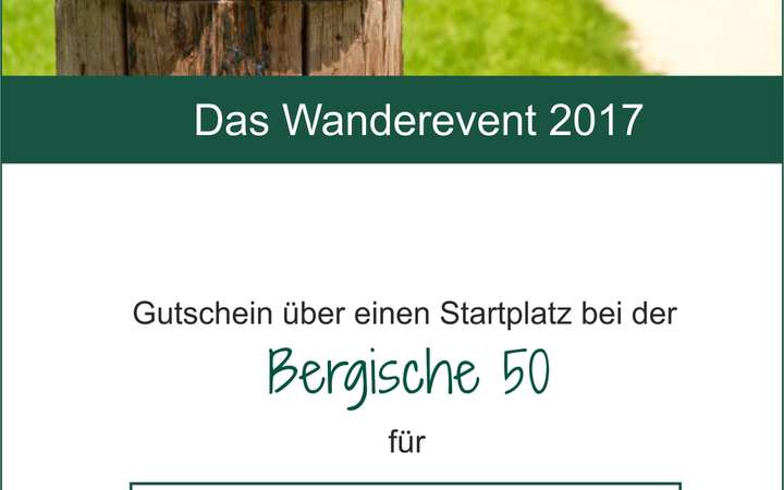 Wander-Gutschein | Bergische 50 · Das Sport-Event im Bergischen Land Wander-Gutschein () | Bergische 50 · Das Sport-Event im Bergischen Land