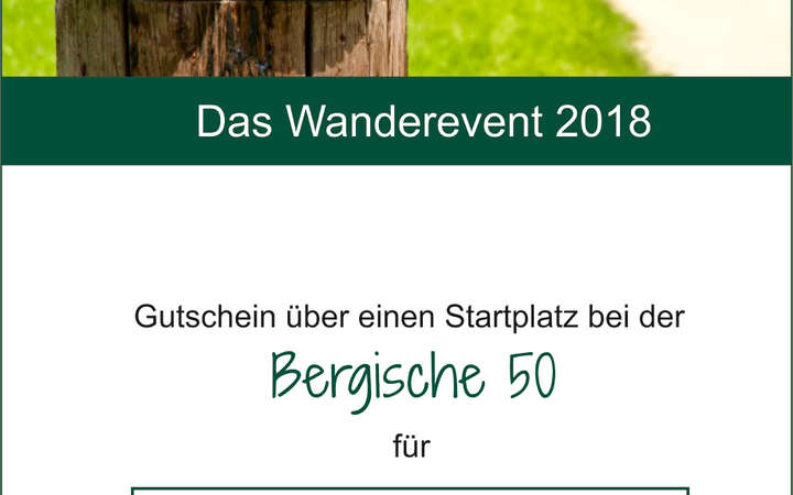 Wander-Gutschein | Bergische 50 · Das Sport-Event im Bergischen Land Wander-Gutschein () | Bergische 50 · Das Sport-Event im Bergischen Land